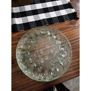DEVILED EGG TRAY PLATTER VTG INDIANA TIARA GLASS PONDEROSA PINE GREEN